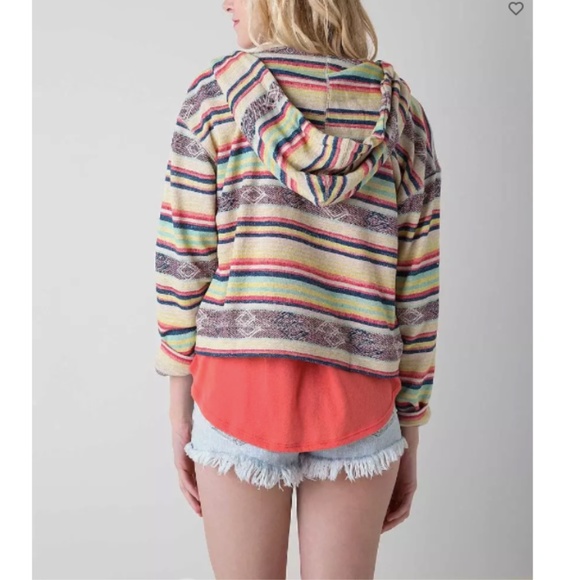 Billabong Helpful Hints Cropped Zip Sweatshirt Size Large - Picture 2 of 5